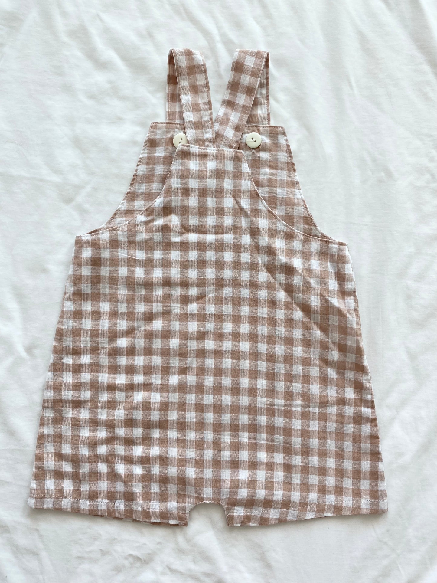 Unisex Loose Fit Overall - Bots Wear - Flax Cotton Gingham Pine