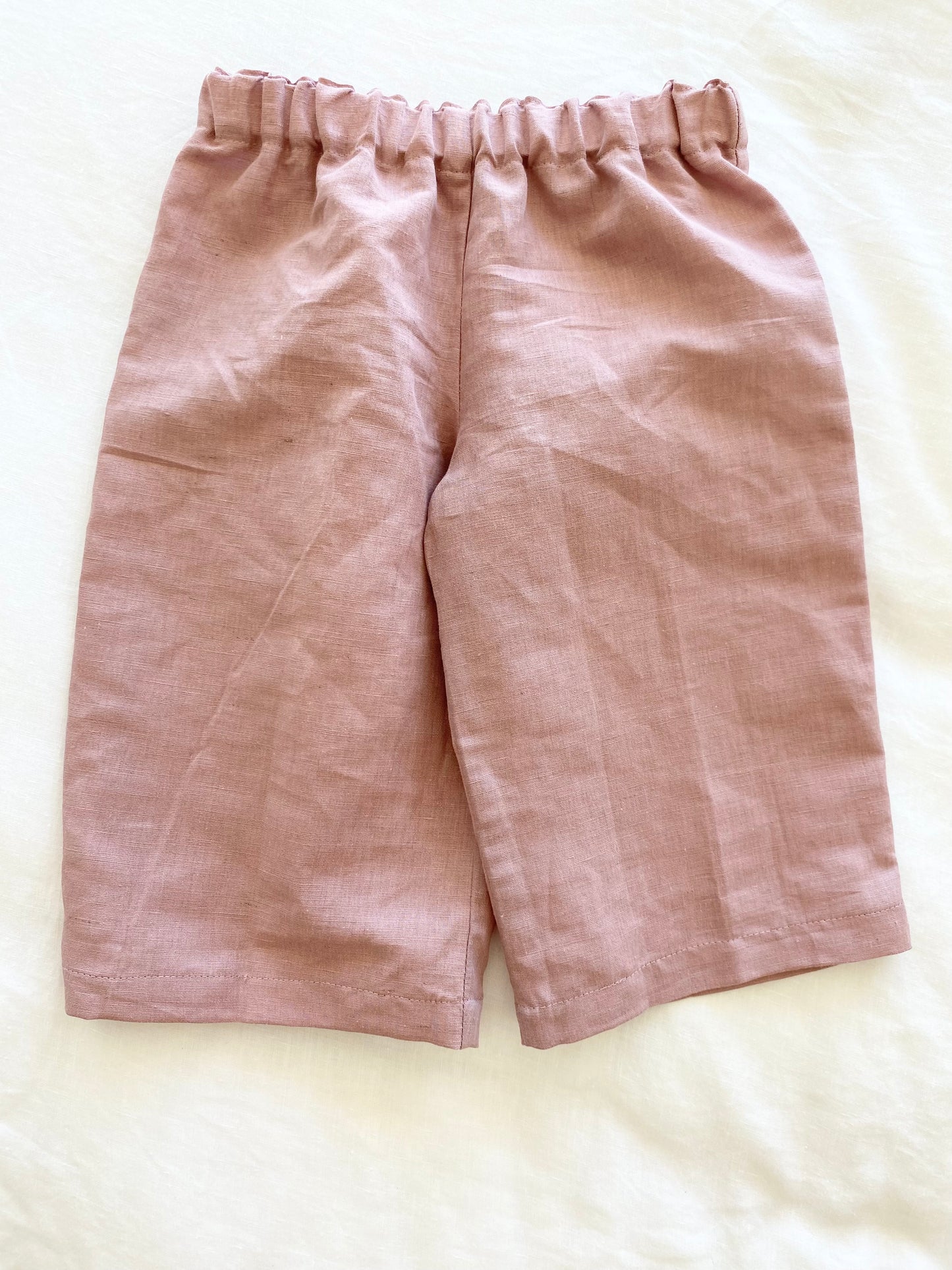 Unisex Basic Colette Pants - Cotton Linen Dusty Pink