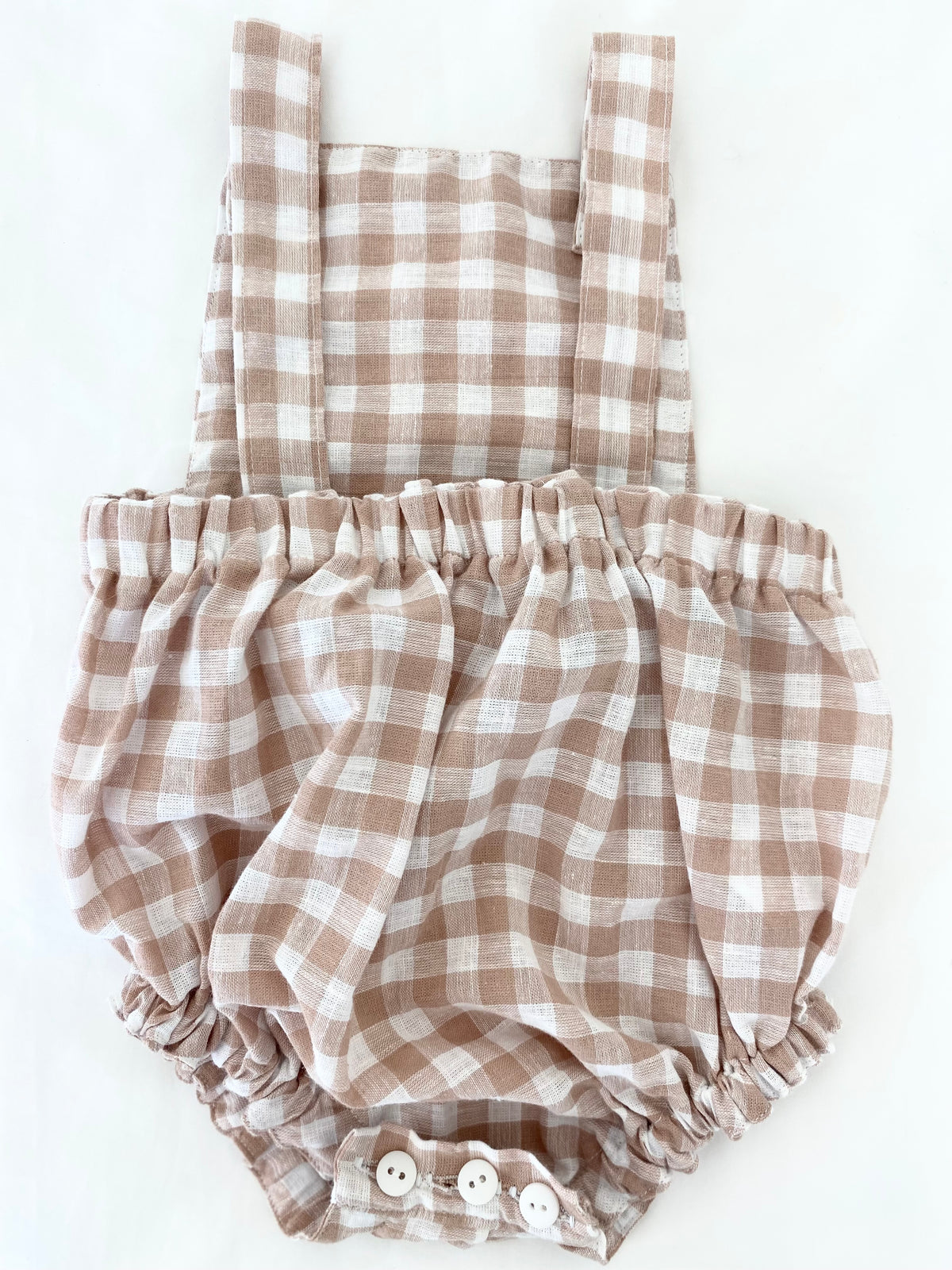 Unisex Romper - Cotton Gingham Pine