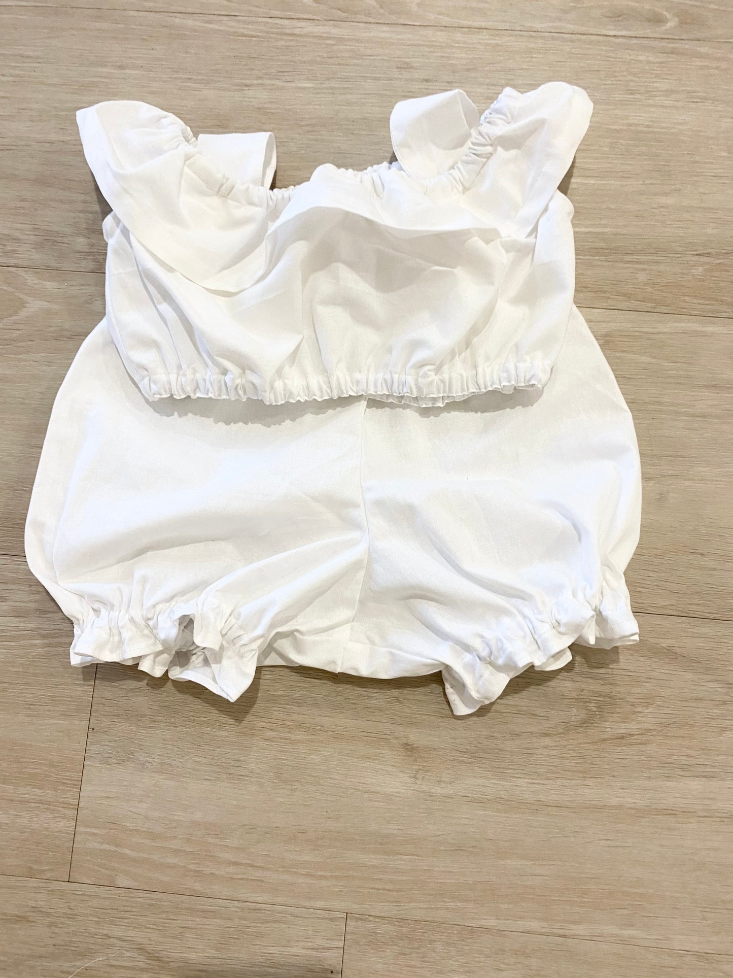 Crop Top and Panty Bloomer Set - Cotton White