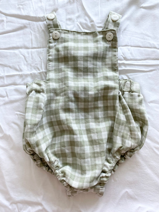 Unisex Romper - Cotton Double Cloth Sage