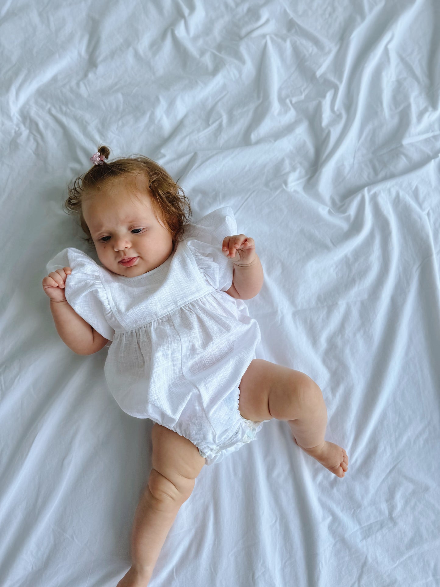 The Portia Romper - White Cotton