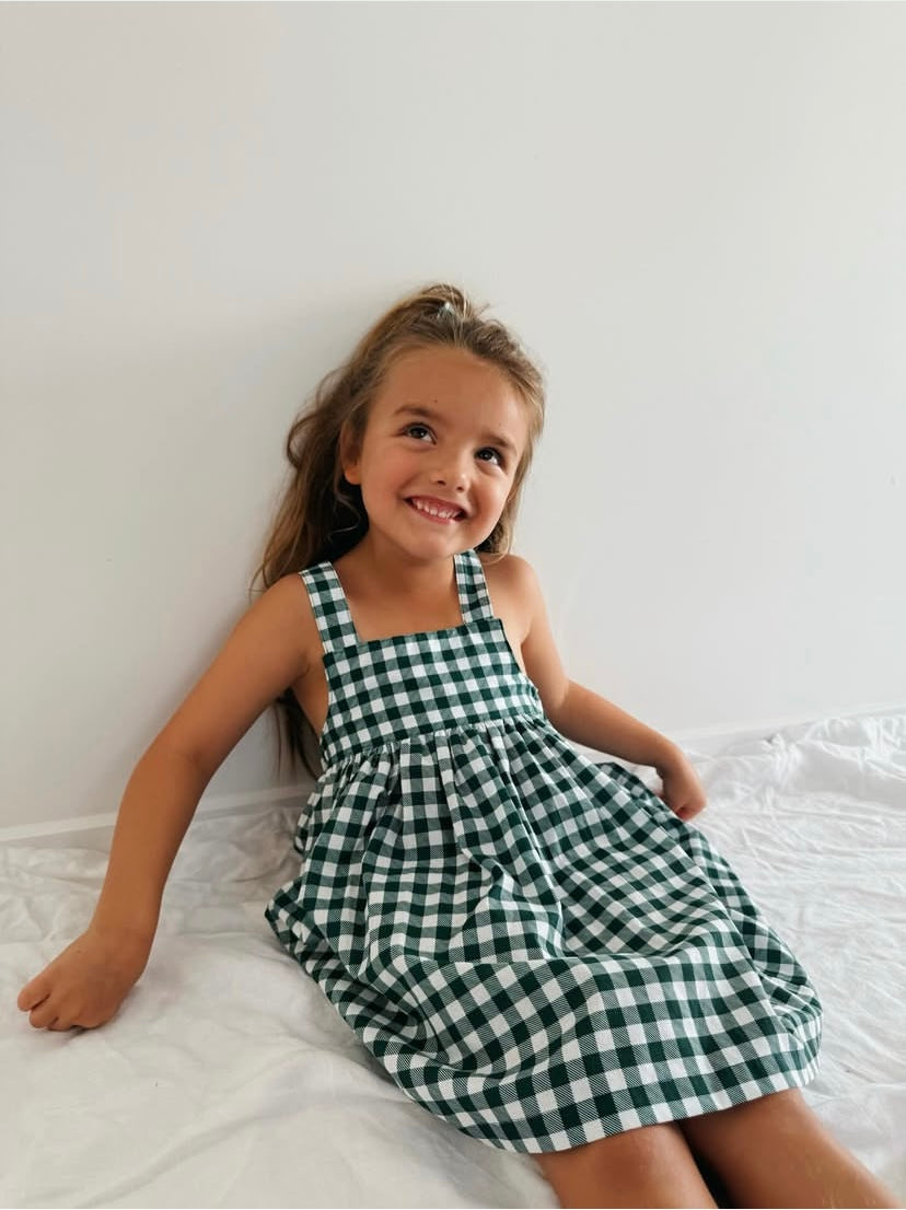 The Christmas Collection Matching Dress - Green/White Cotton Gingham
