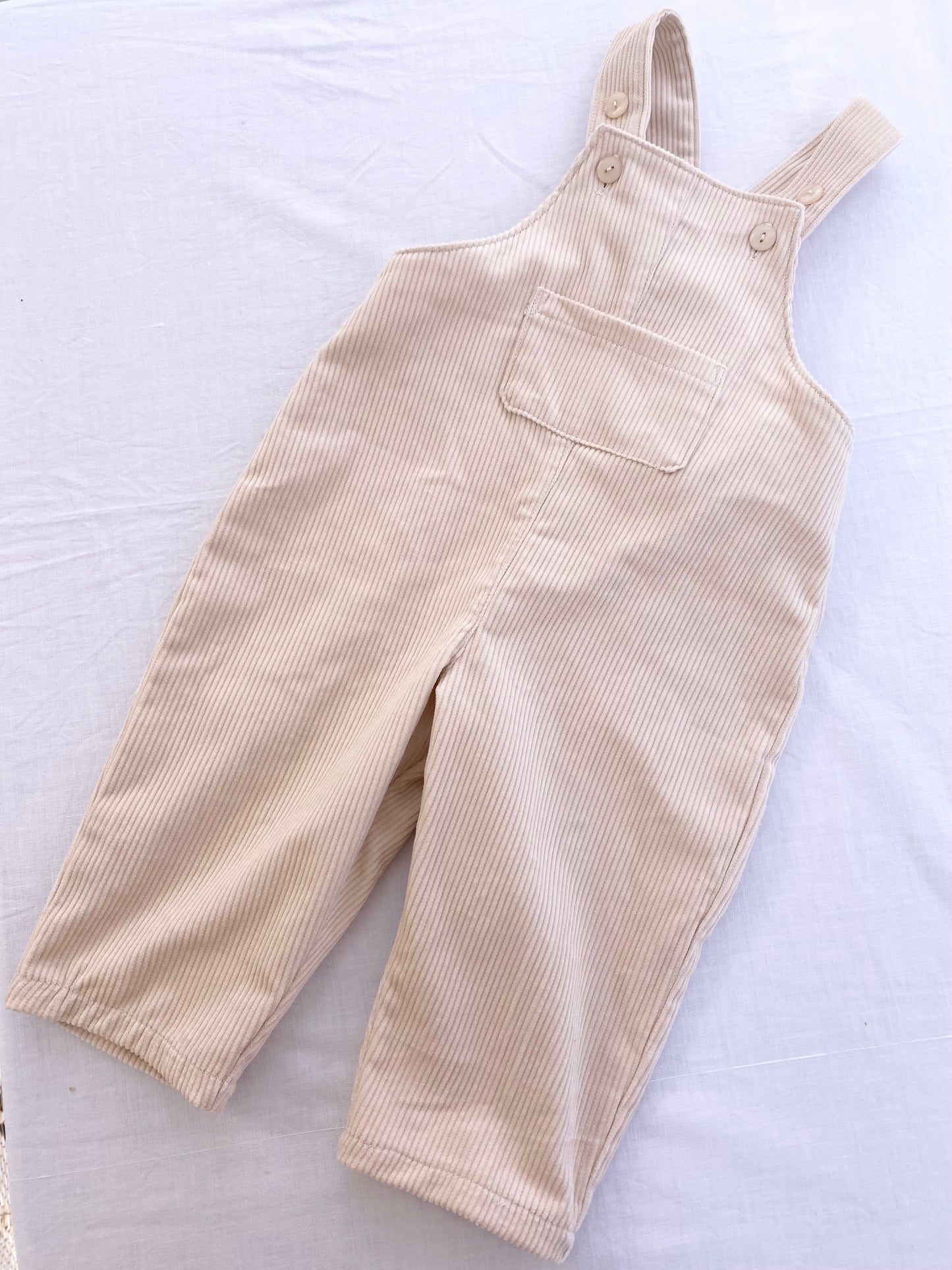 Cyrus Long Leg Overall - Corduroy- Bone
