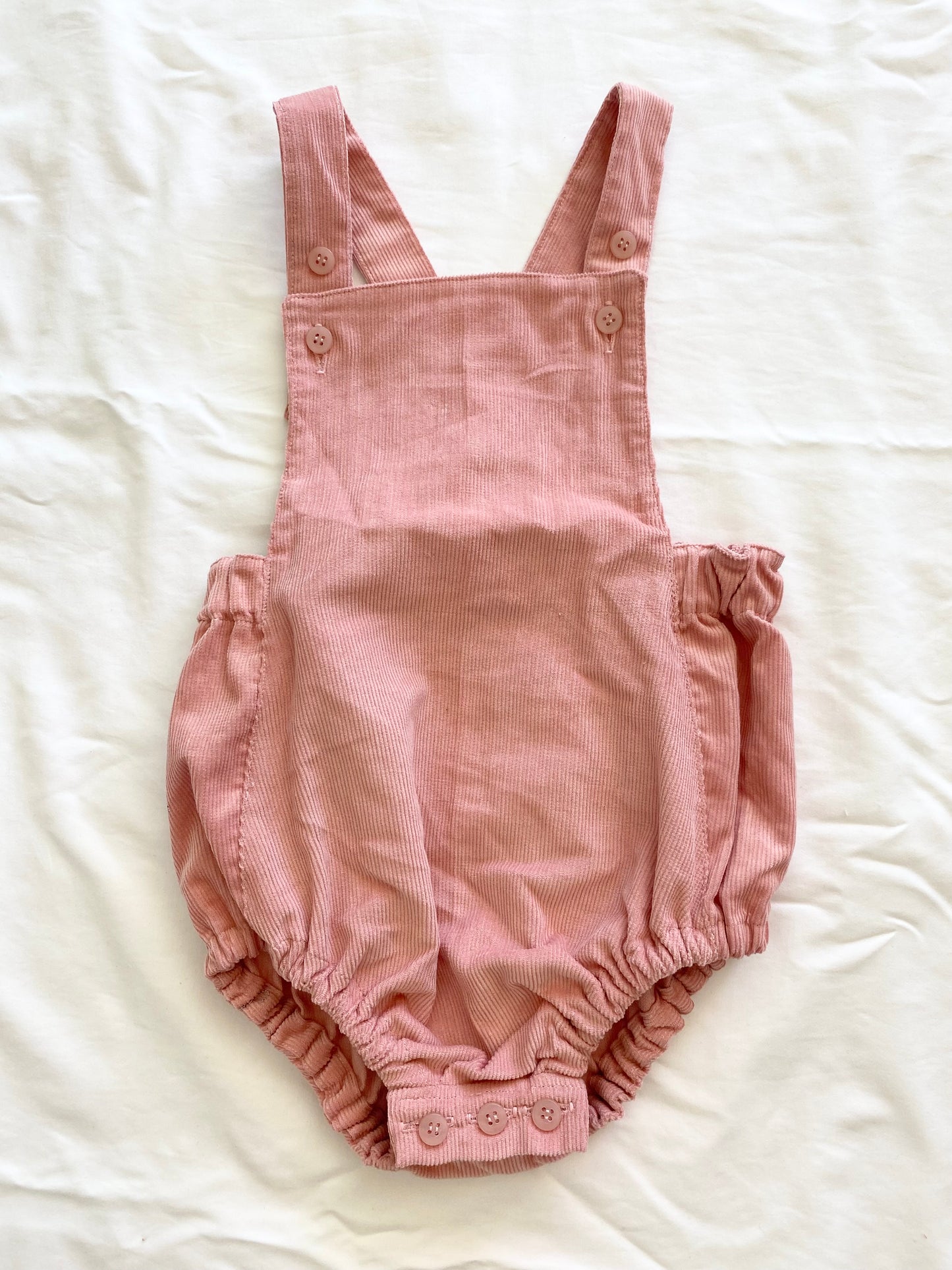Girl’s Romper - Soft Pinwale Corduroy - Rose Pink
