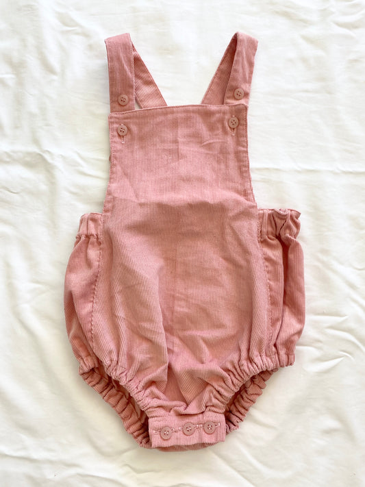 Girl’s Romper - Soft Pinwale Corduroy - Rose Pink