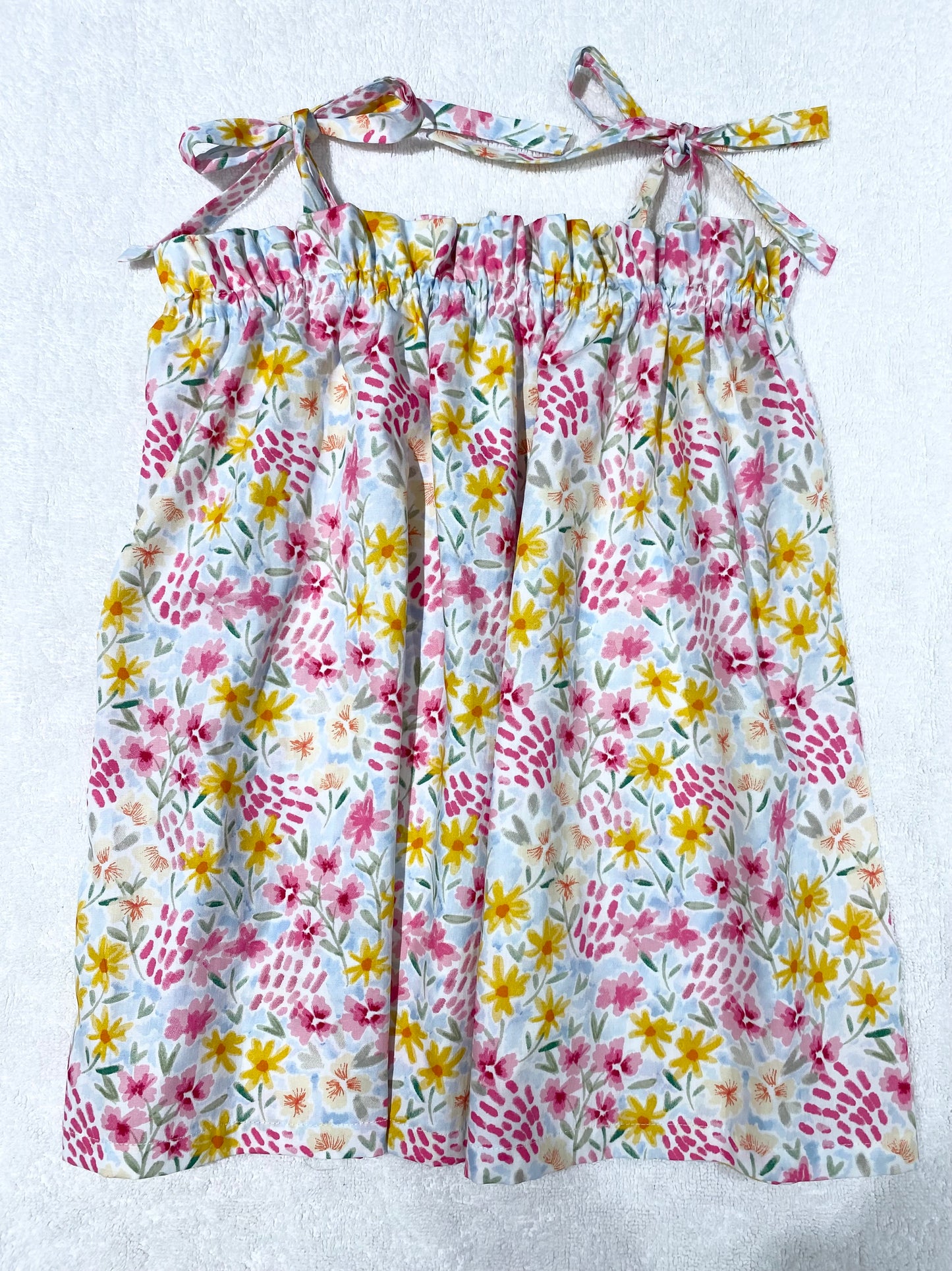 Libby Shoestring Dress - Cotton Poplin Flower Splash