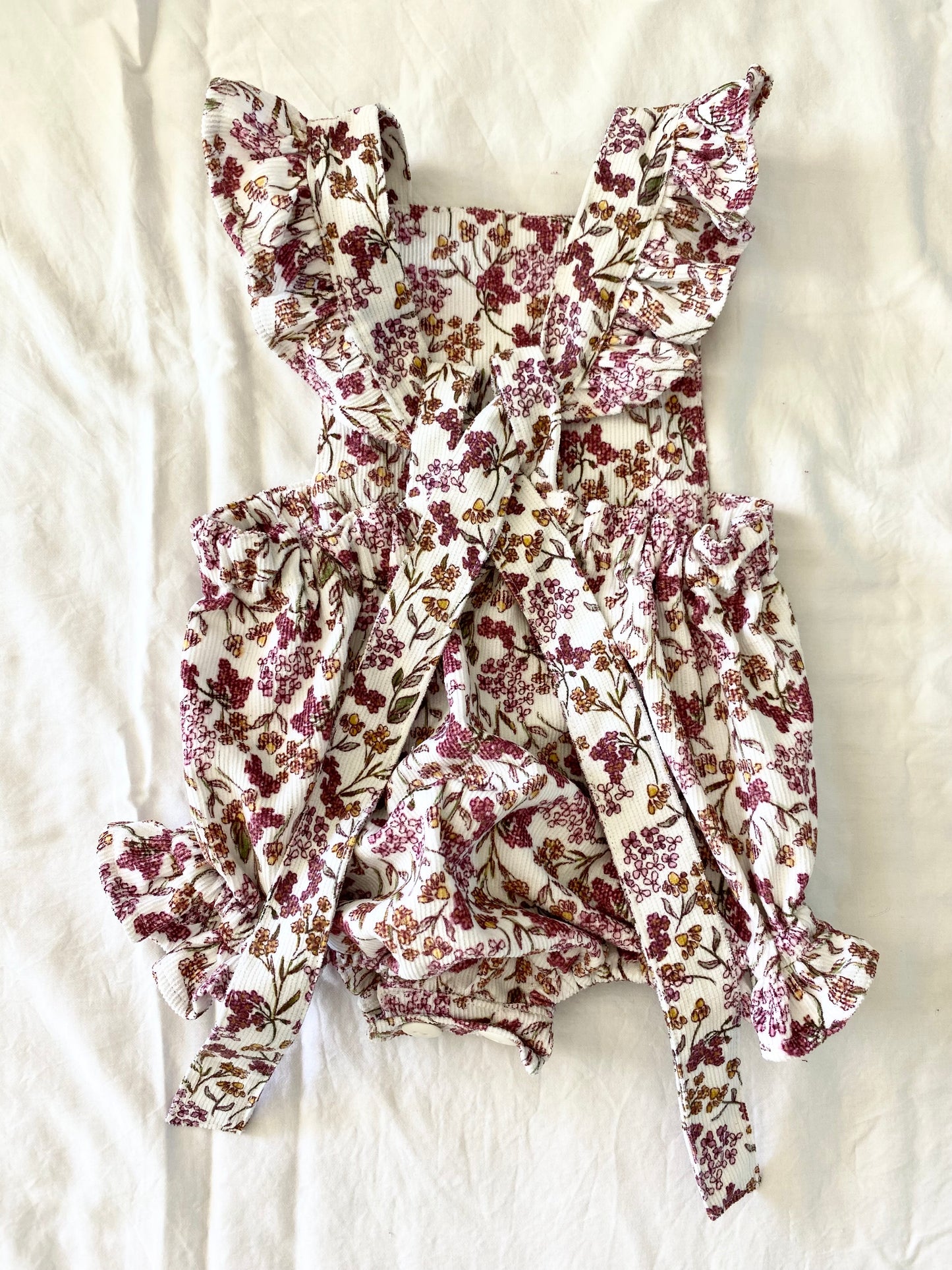 Marigold Romper- Corduroy Liberty Field Flowers