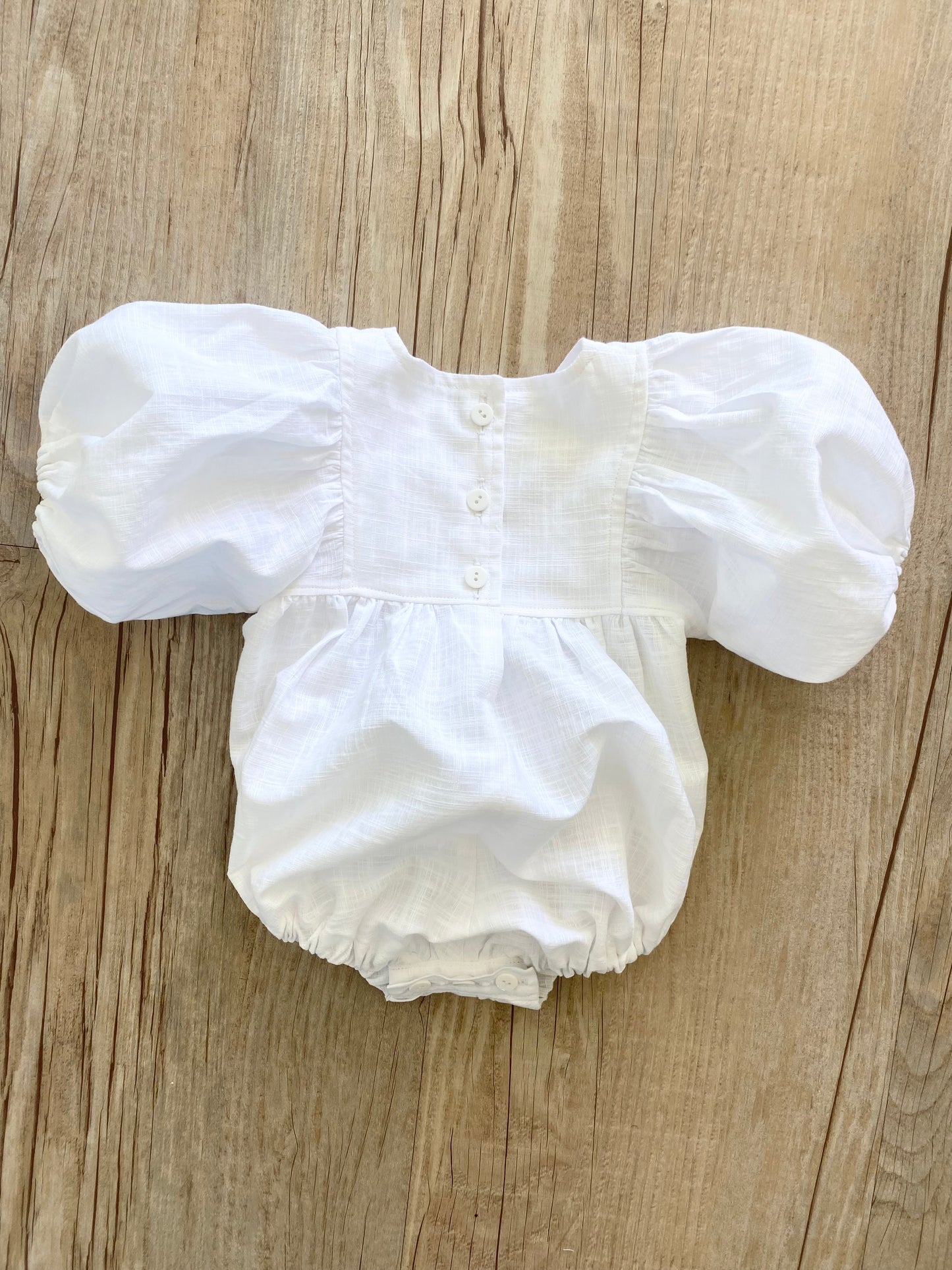 The Portia Romper - White Cotton
