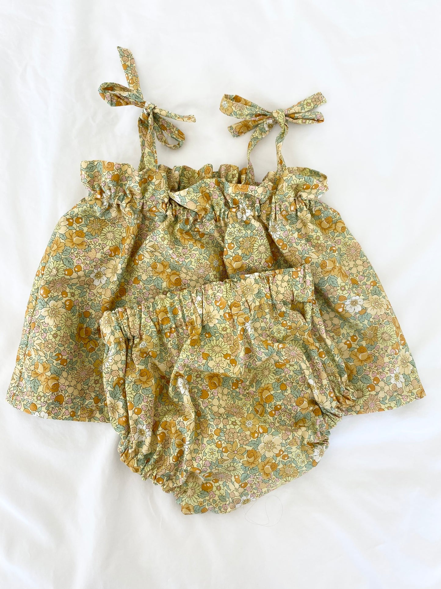Libby Shoestring Peplum Set - Japanese Poplin Gold Harvest
