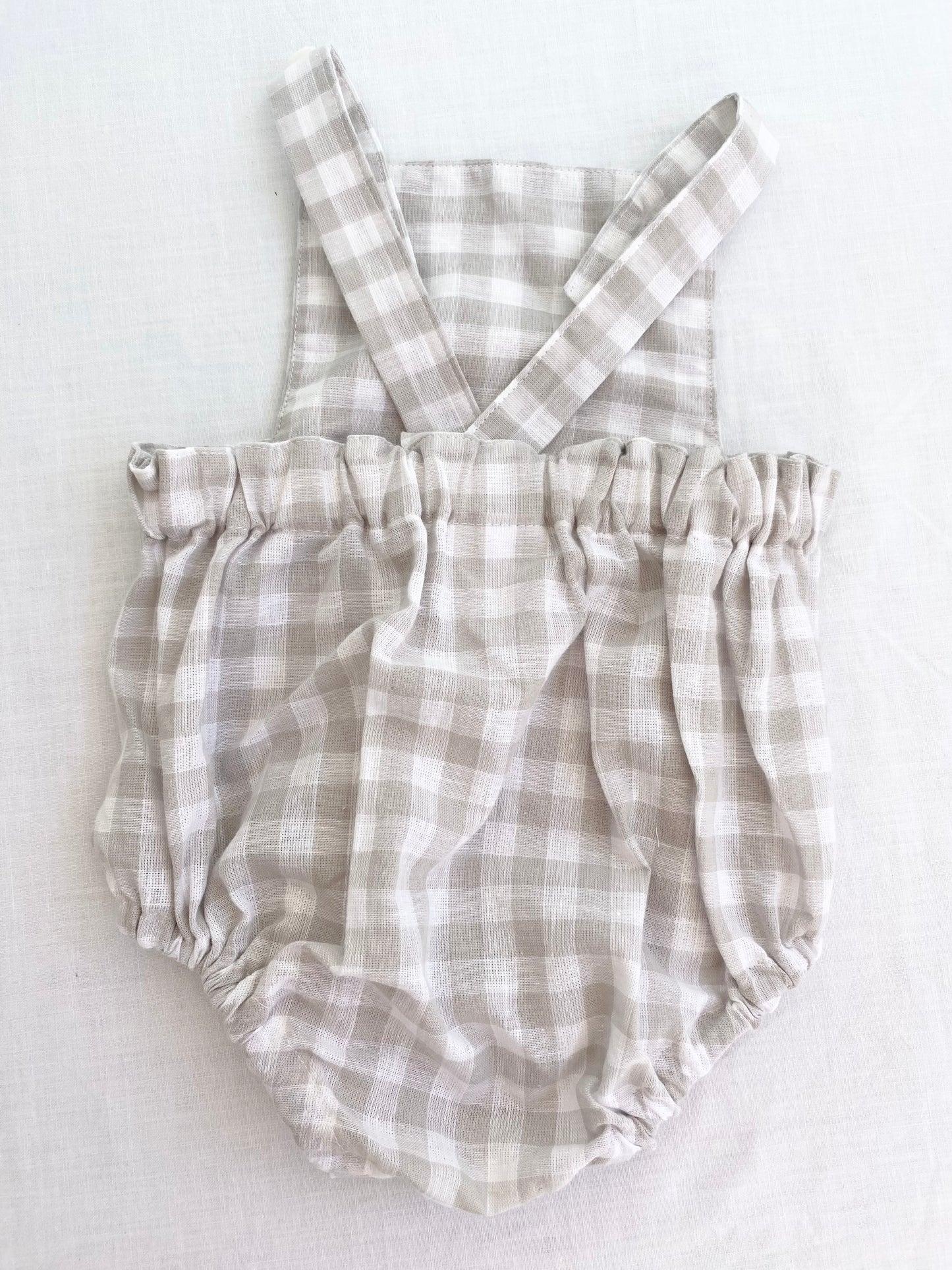 Unisex Romper - Cotton Gingham Ash