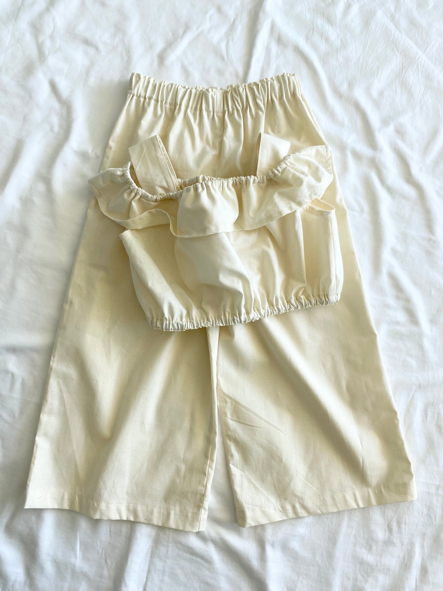 Crop Top and Colette Pant Set - Cotton Ivory
