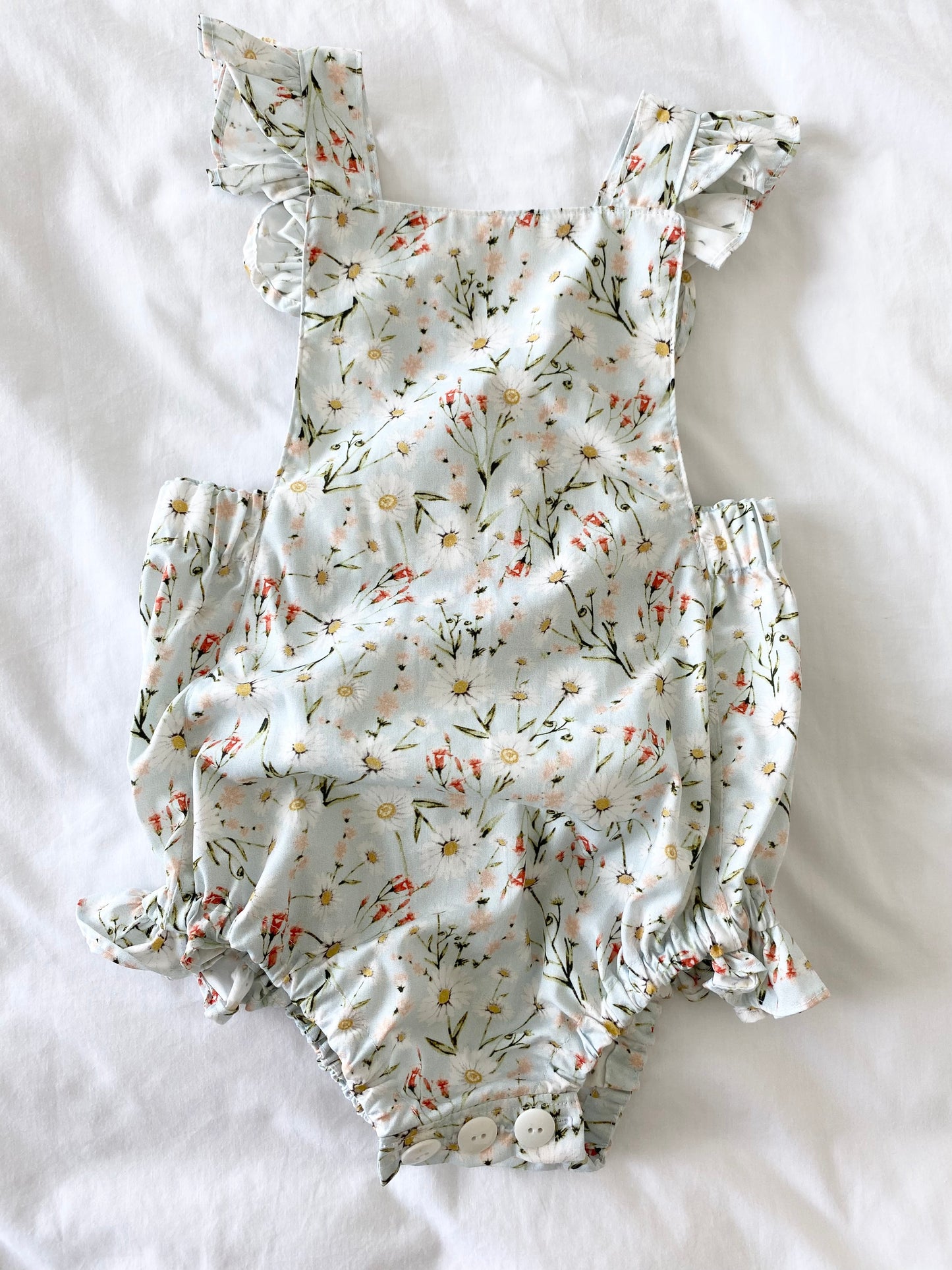 Marigold Romper - Daisy Blue - Japanese Poplin