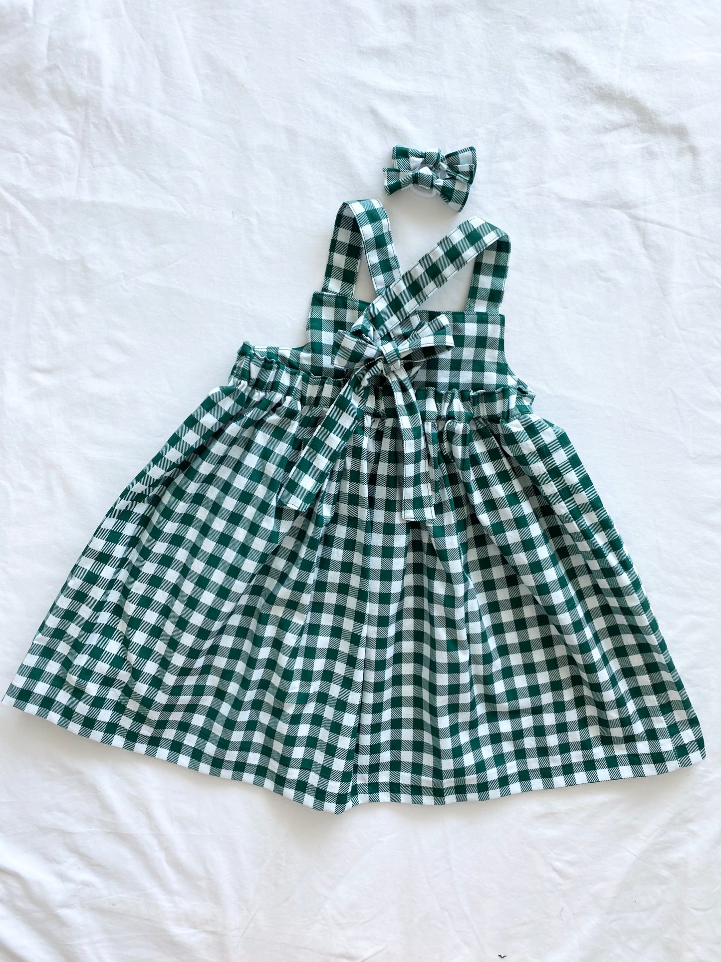 The Christmas Collection Matching Dress - Green/White Cotton Gingham