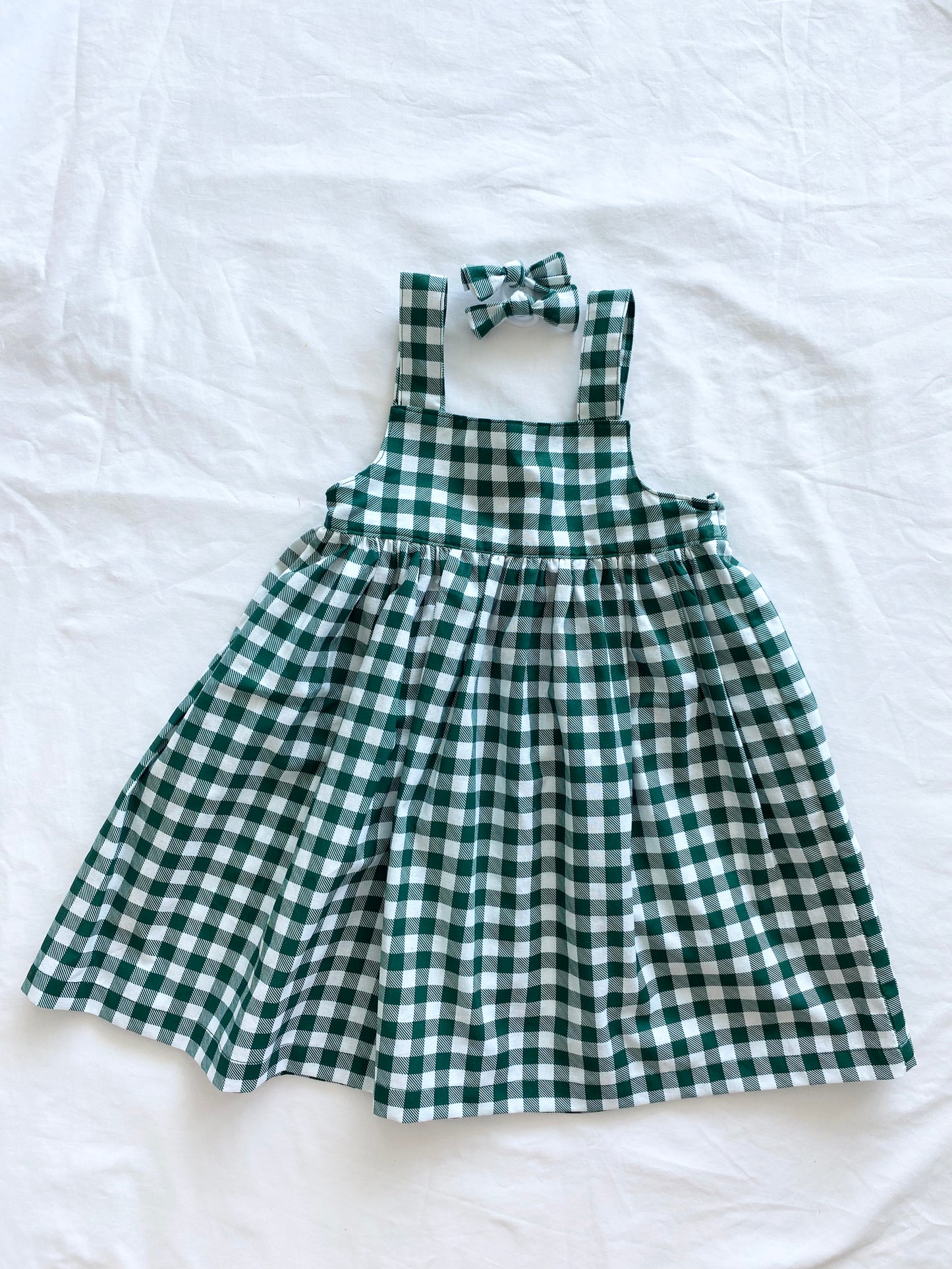 The Christmas Collection Matching Dress - Green/White Cotton Gingham