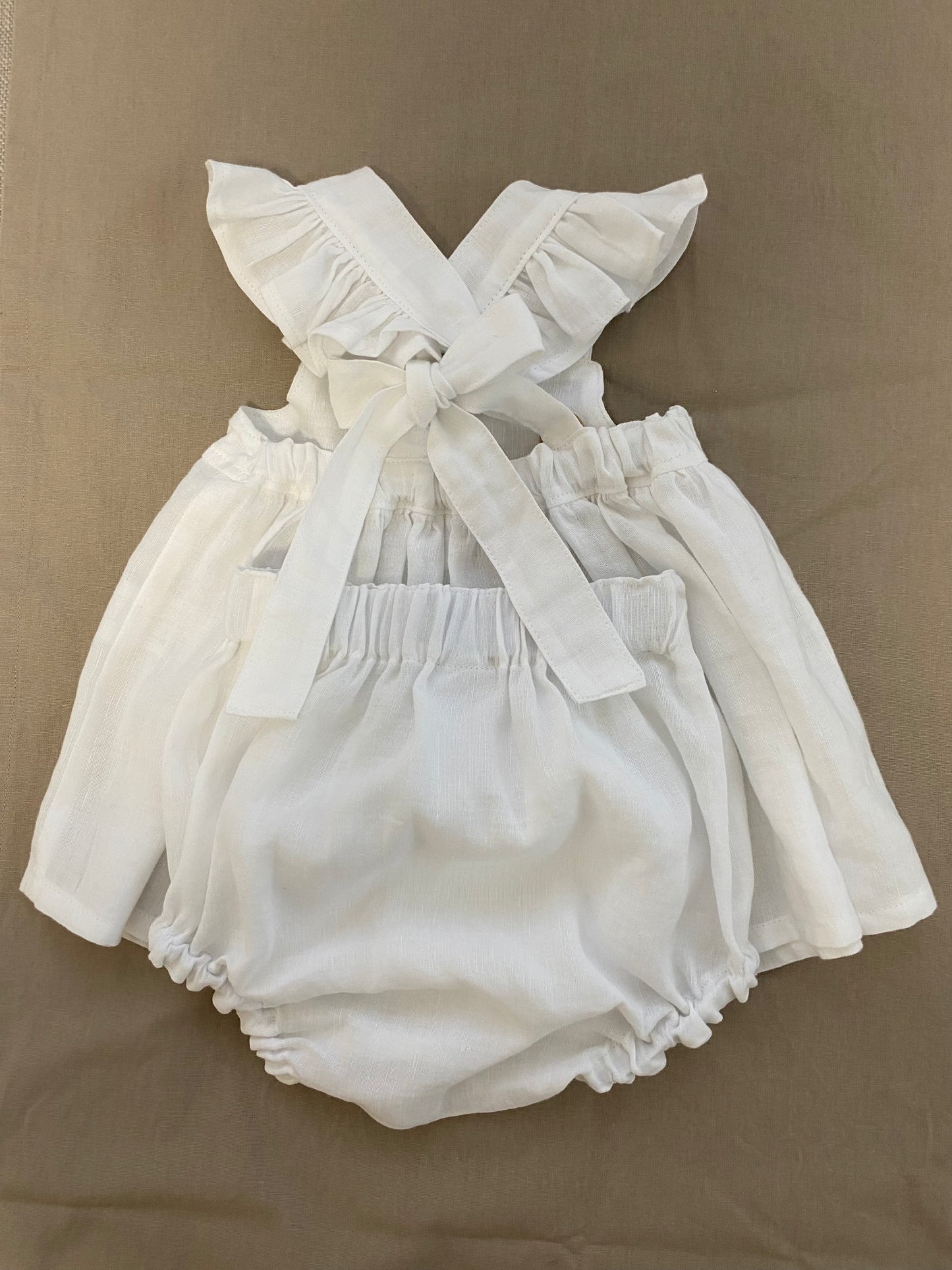 Marigold Peplum Set - Linen Cotton White