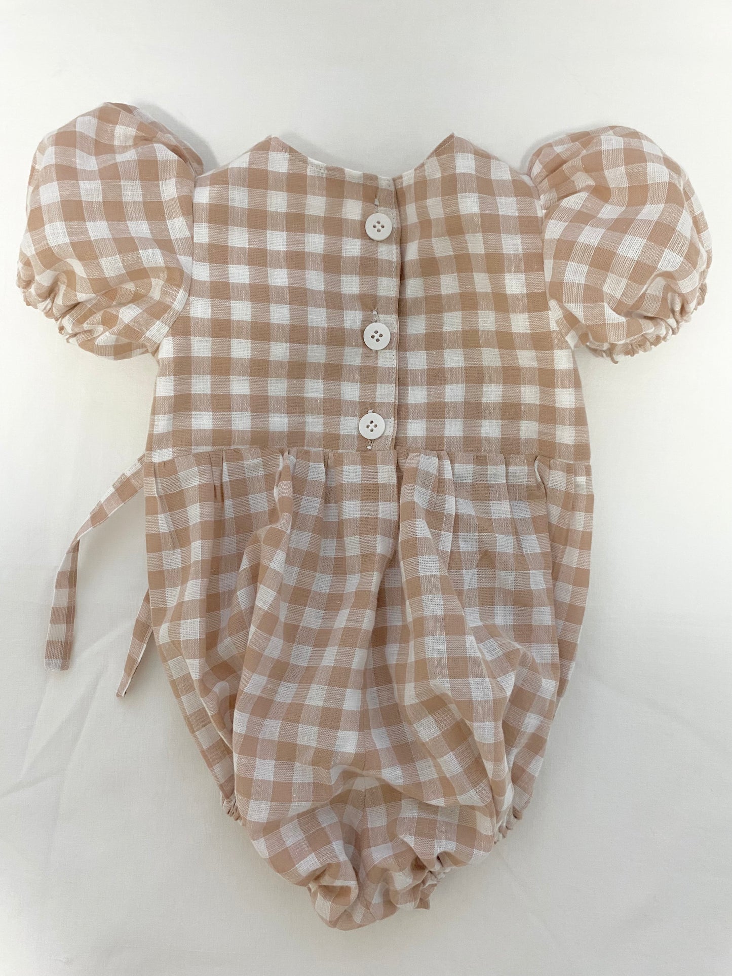 Ellis Wrap Romper - Cotton Gingham Pine
