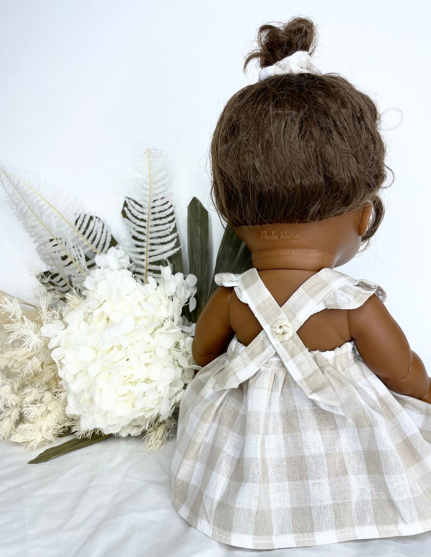 Marigold Dolls Dress - Cotton Gingham Beige