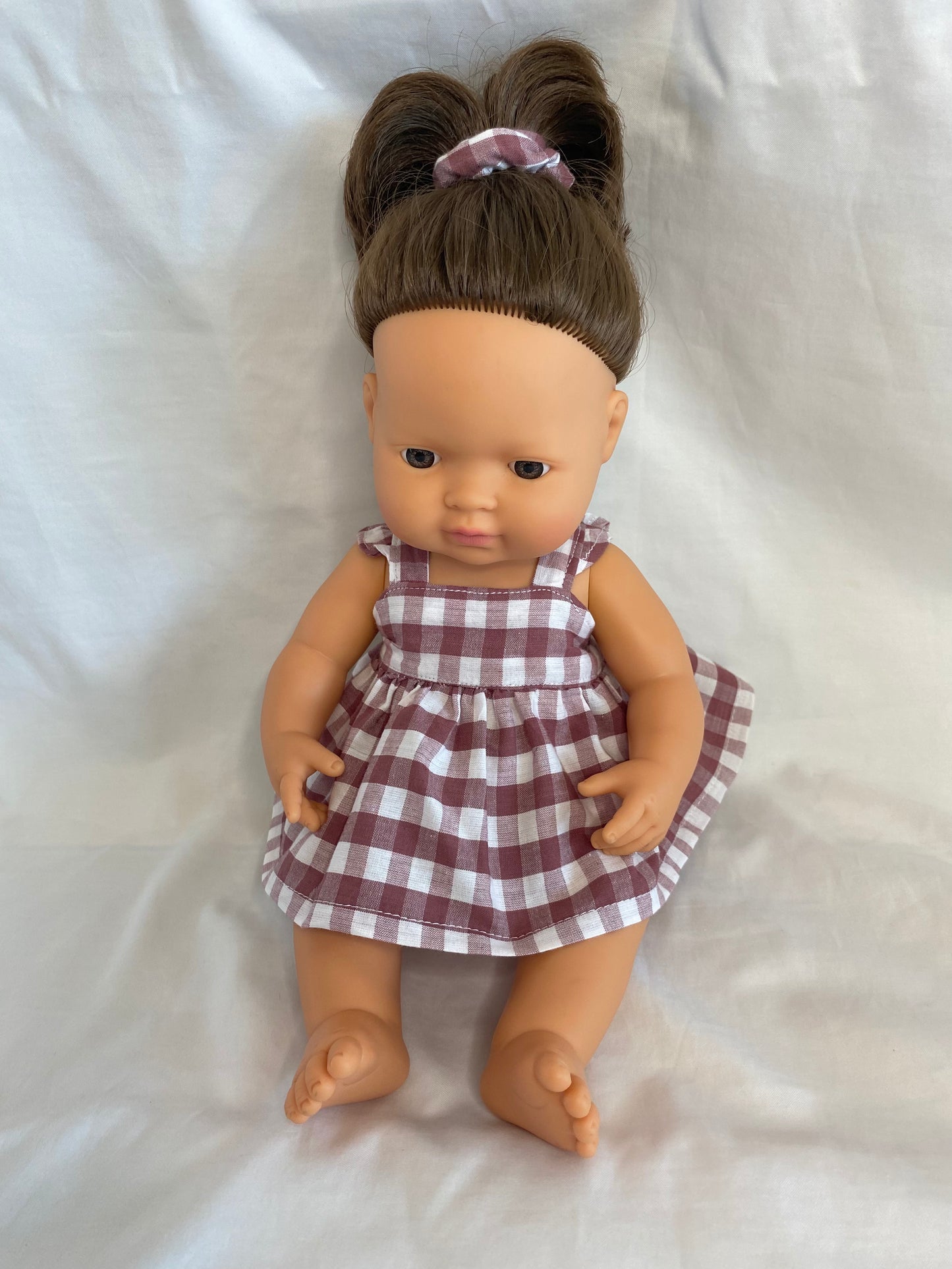Marigold Dolls Dress - Cotton Gingham Rose