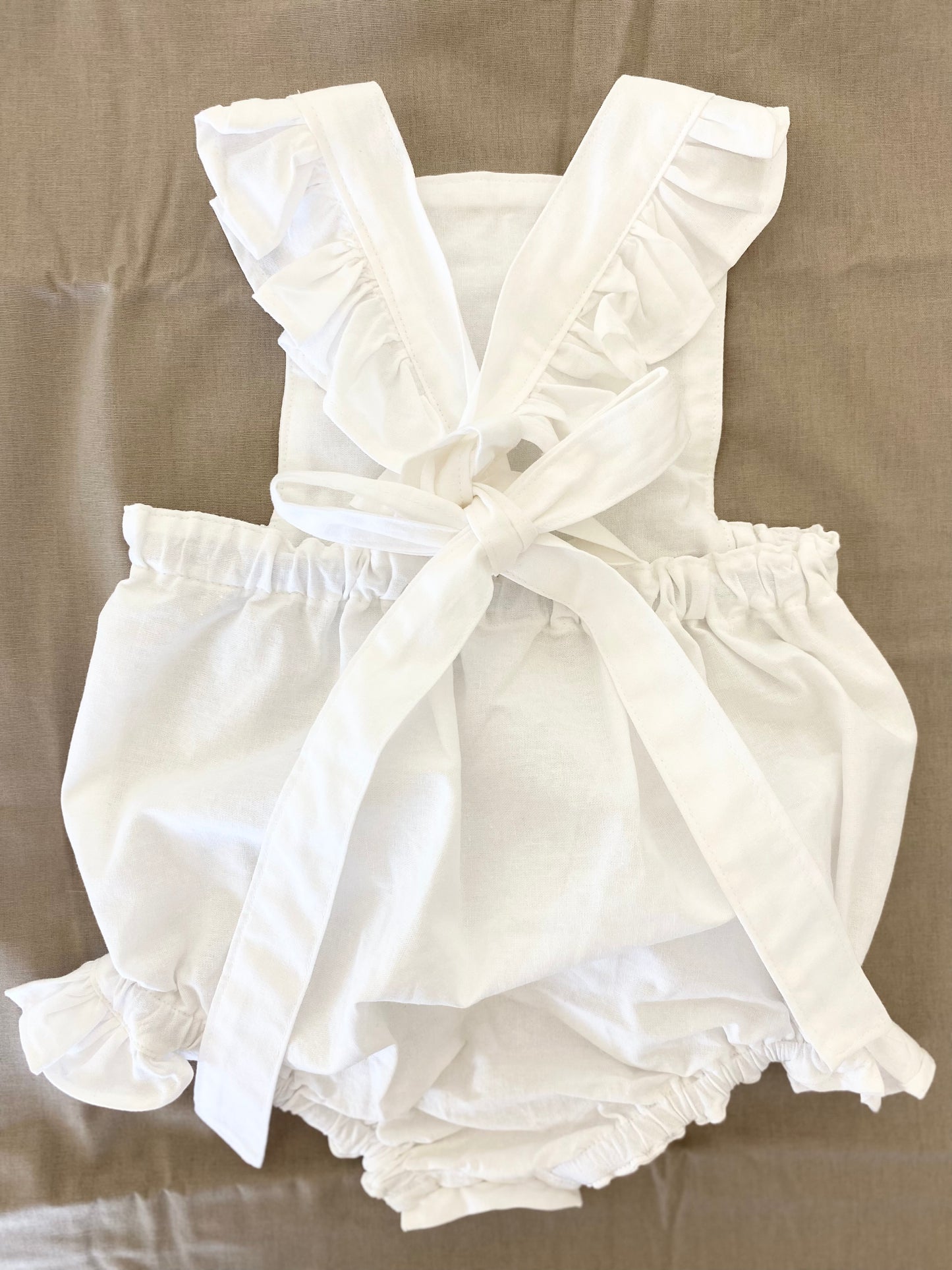 Marigold Romper - Cotton White