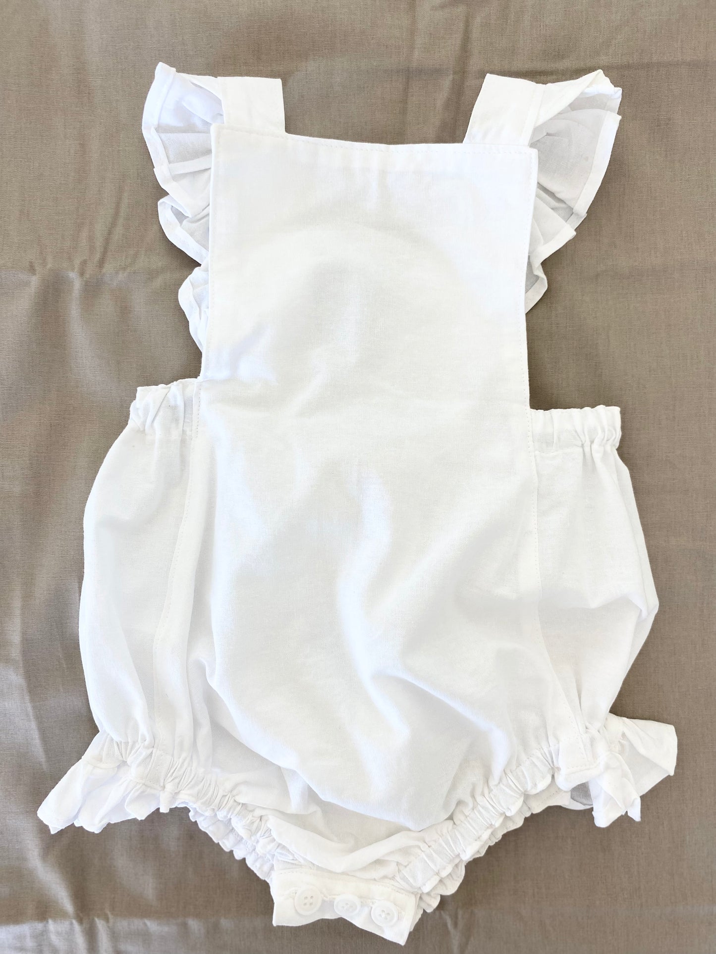 Marigold Romper - Cotton White