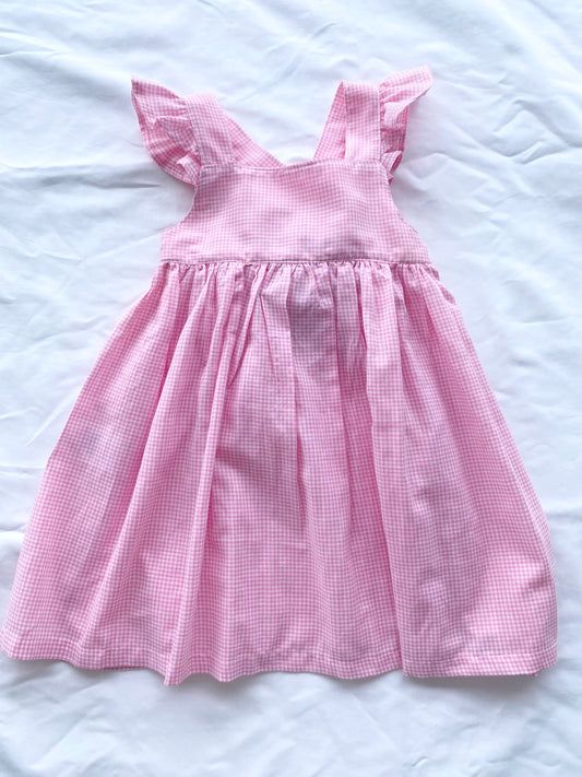 Marigold Dress - Cotton Gingham Pink