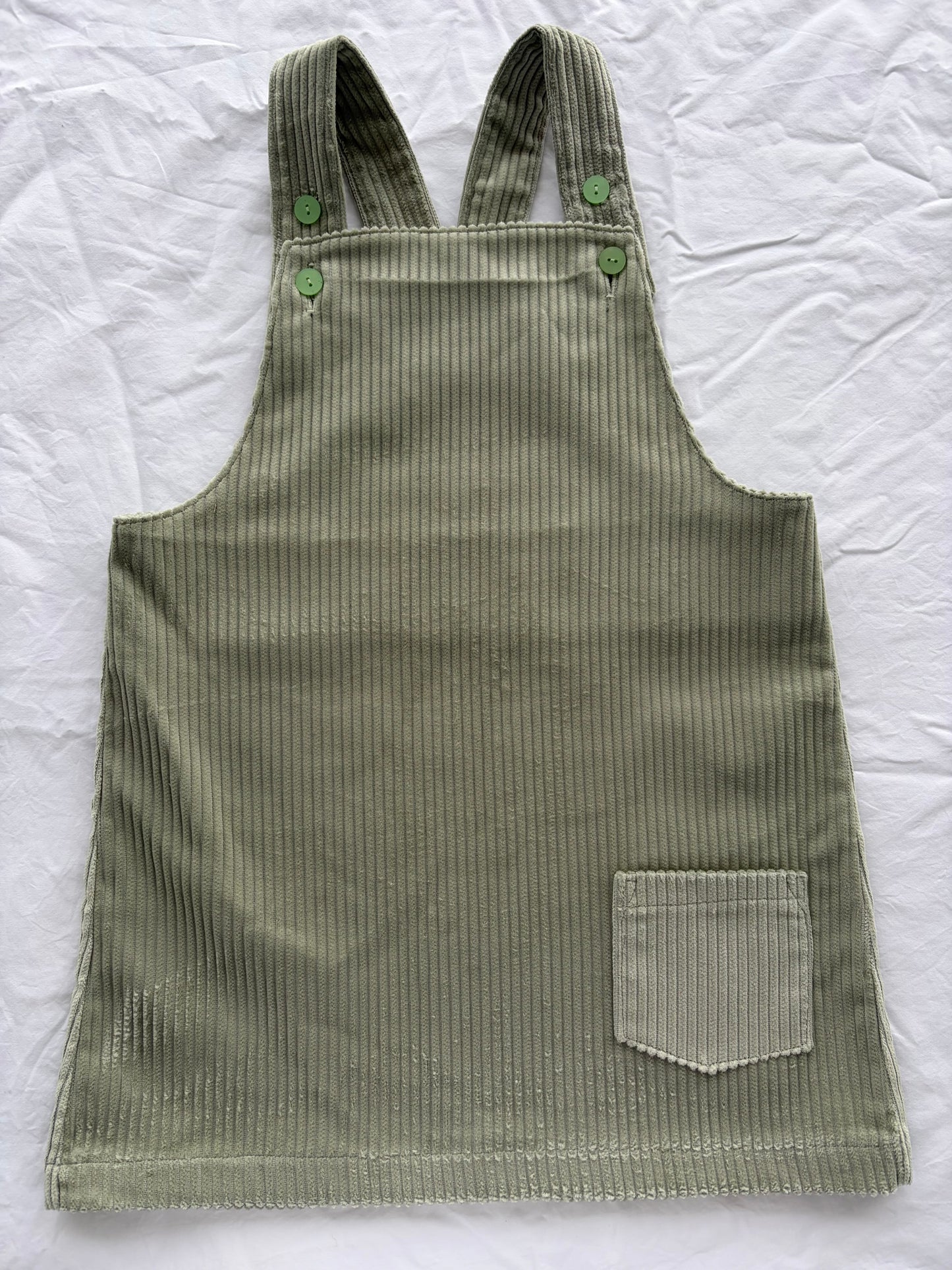 Sylvie Pinafore - Wide Wale Corduroy- Mint Green