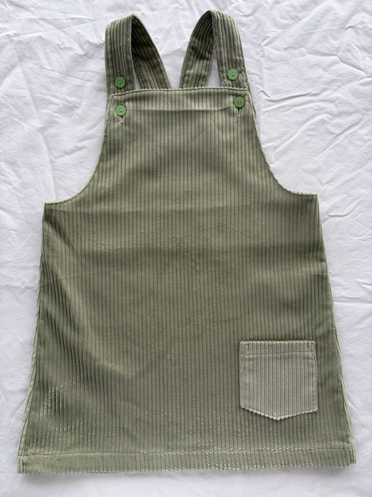 Sylvie Pinafore - Wide Wale Corduroy- Mint Green