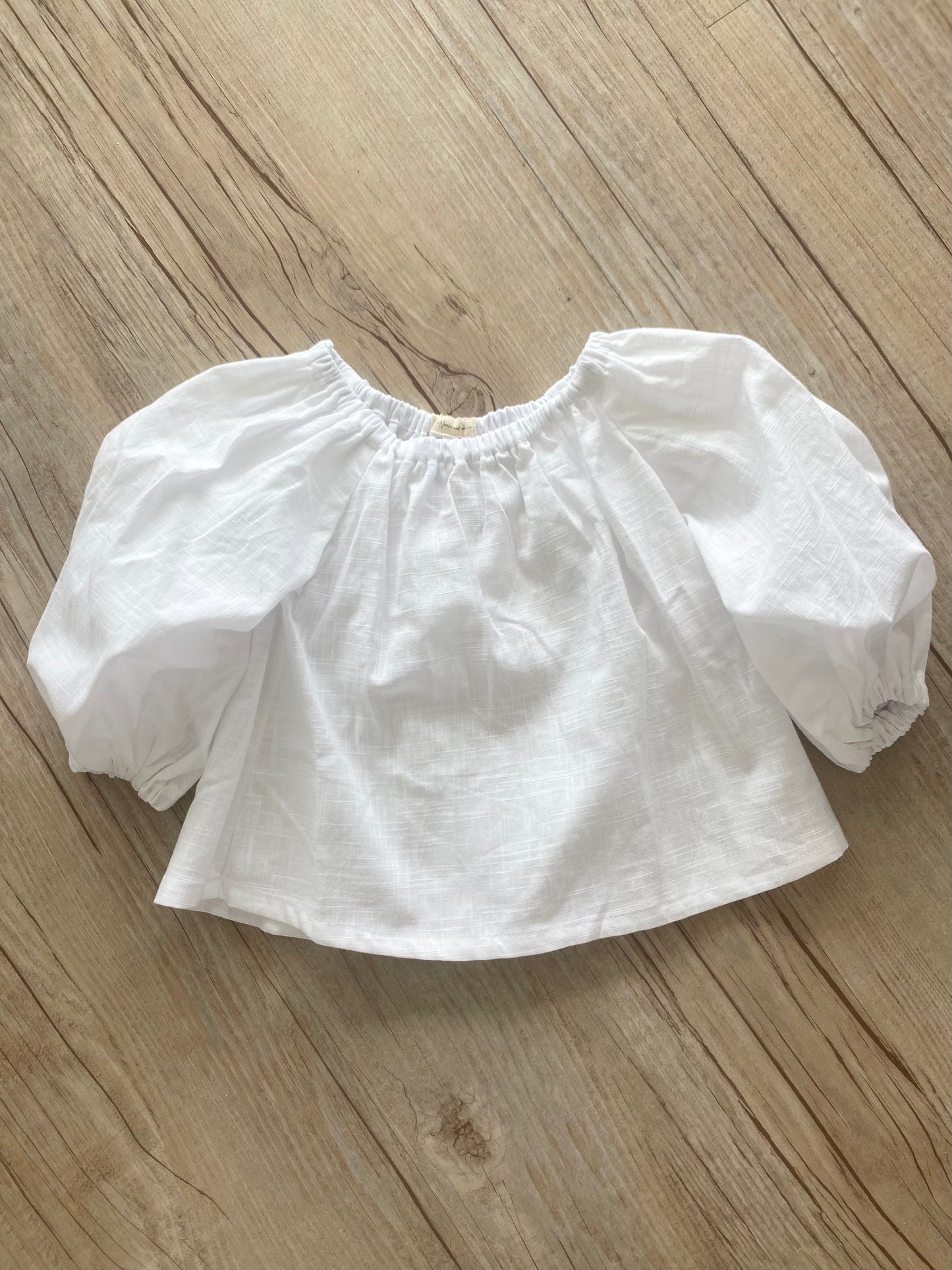 Baby Doll Blouse - Cotton Blend Linen White