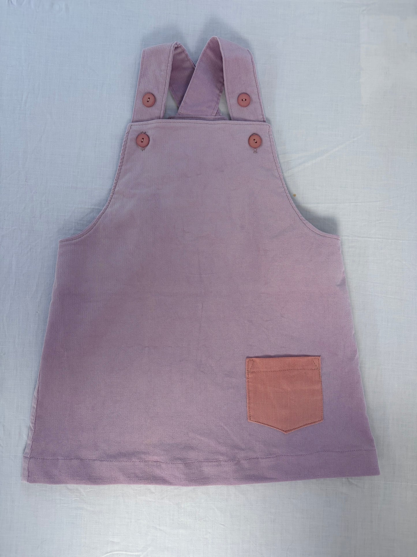 Sylvie Pinafore Dress - Corduroy - Lilac