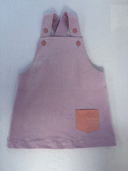 Sylvie Pinafore Dress - Corduroy - Lilac
