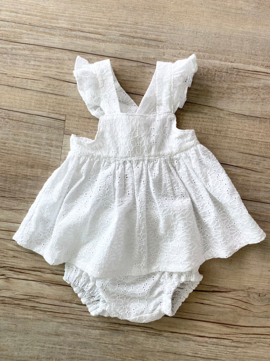 Marigold Peplum Set ~ White Cotton Broderie Anglaise