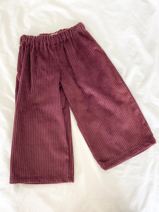 Unisex Basic Colette Pants - Wide Wale Corduroy - Mulberry