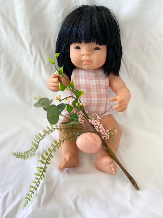 Dolls Marigold Romper - Pink Double Cloth Gingham