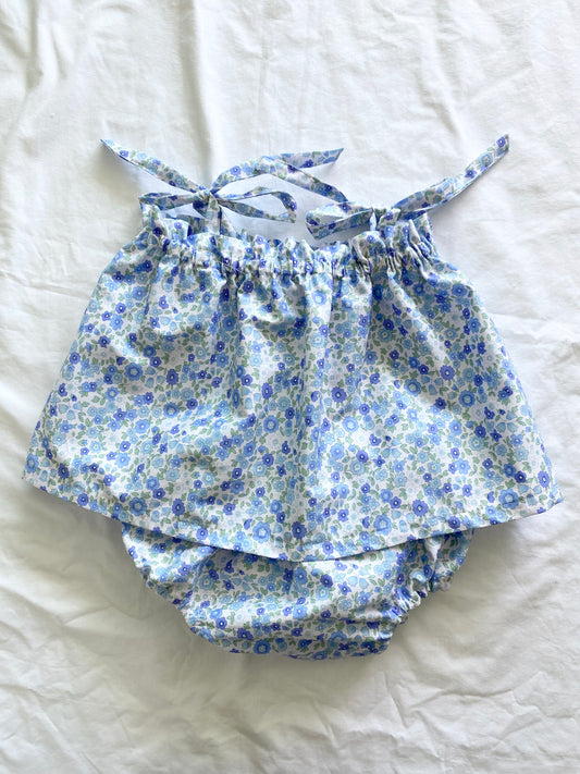 Libby Shoestring Peplum Set - Japanese Poplin Blue Liberty