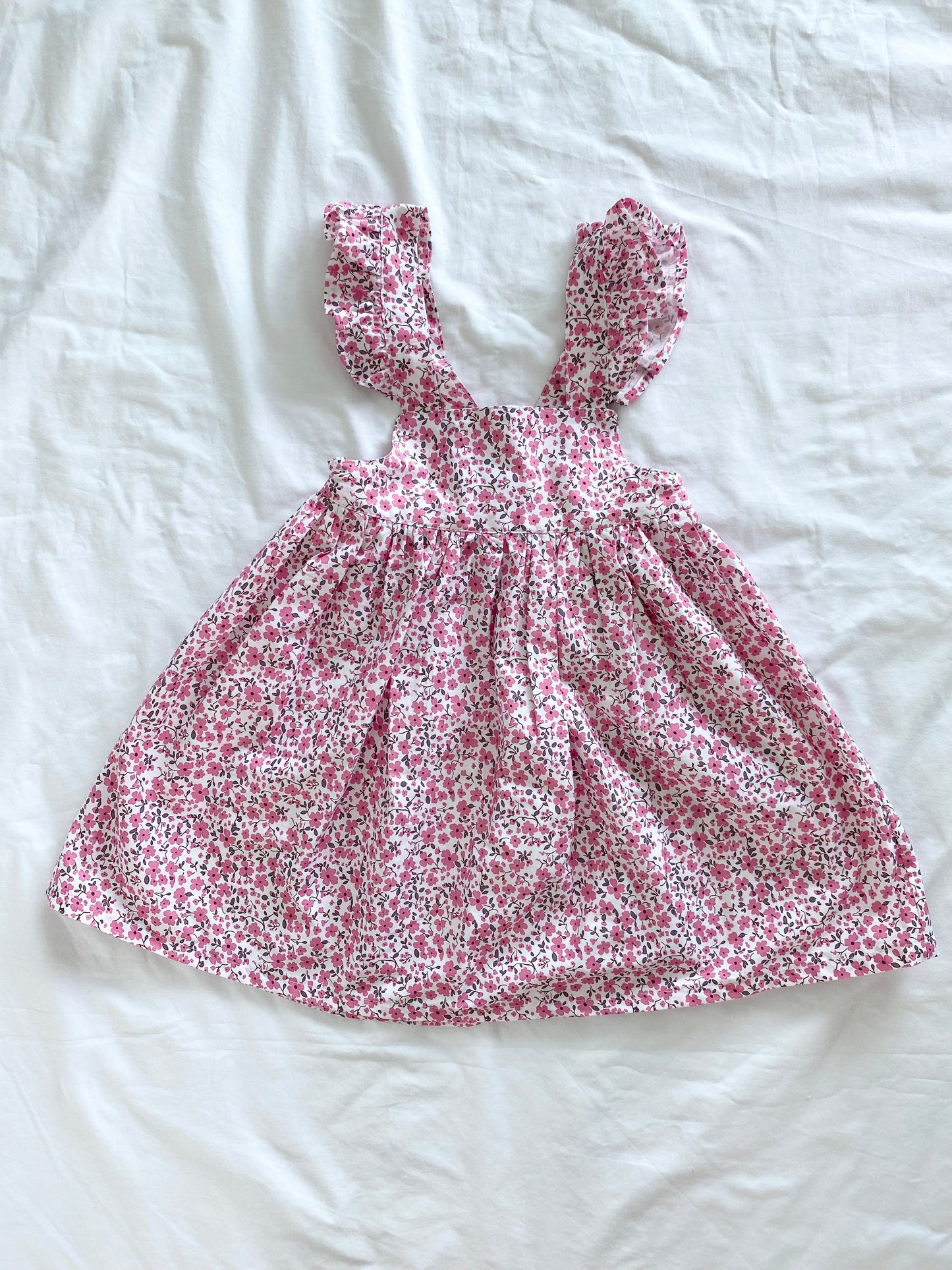 Marigold Dress - Poplin Cotton - Pink Floral