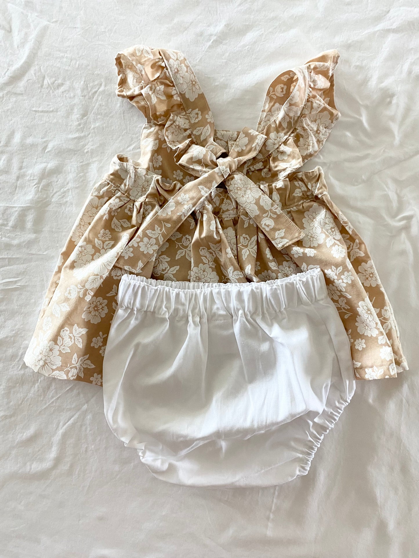 Marigold Peplum Set - Fawn Liberty Peplum Cotton Top with White Cotton Pants