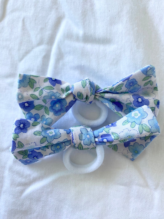 Libby Blue Bows & Scrunchies - Cotton Poplin