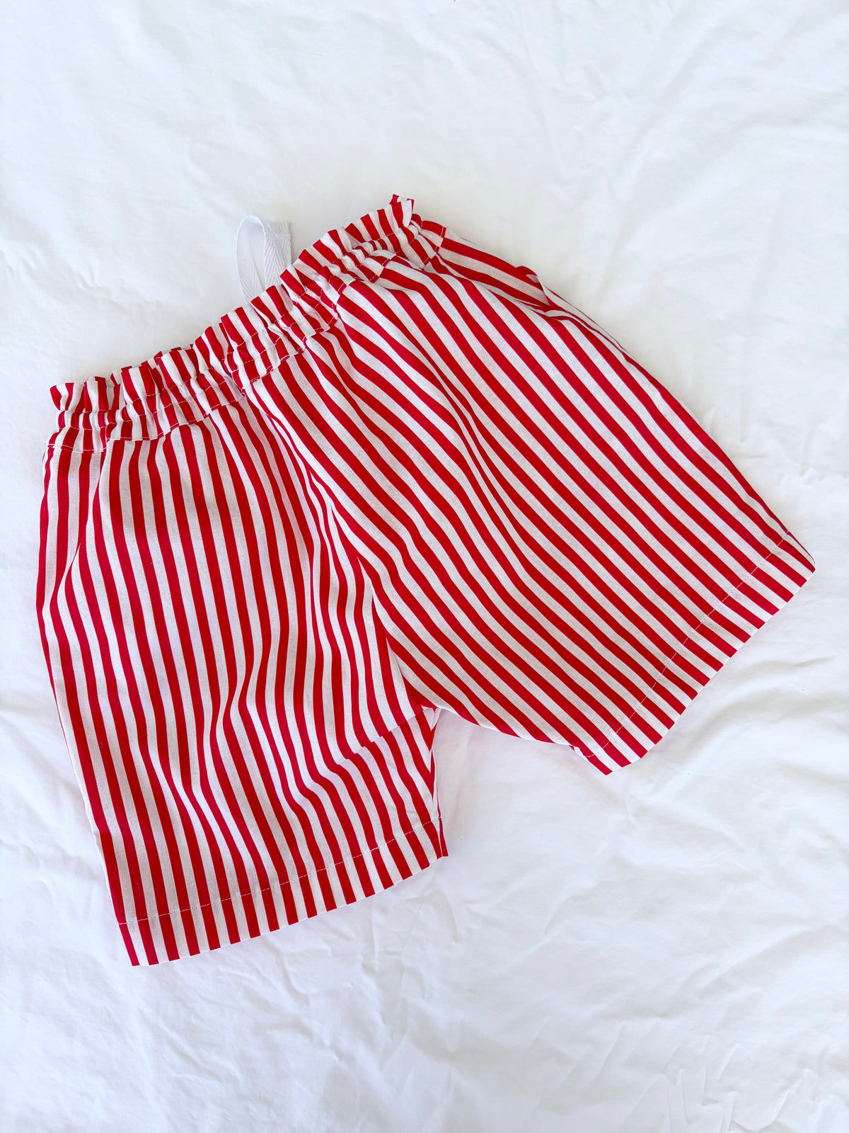 Christmas Shorts - Cotton Red and White Stripe