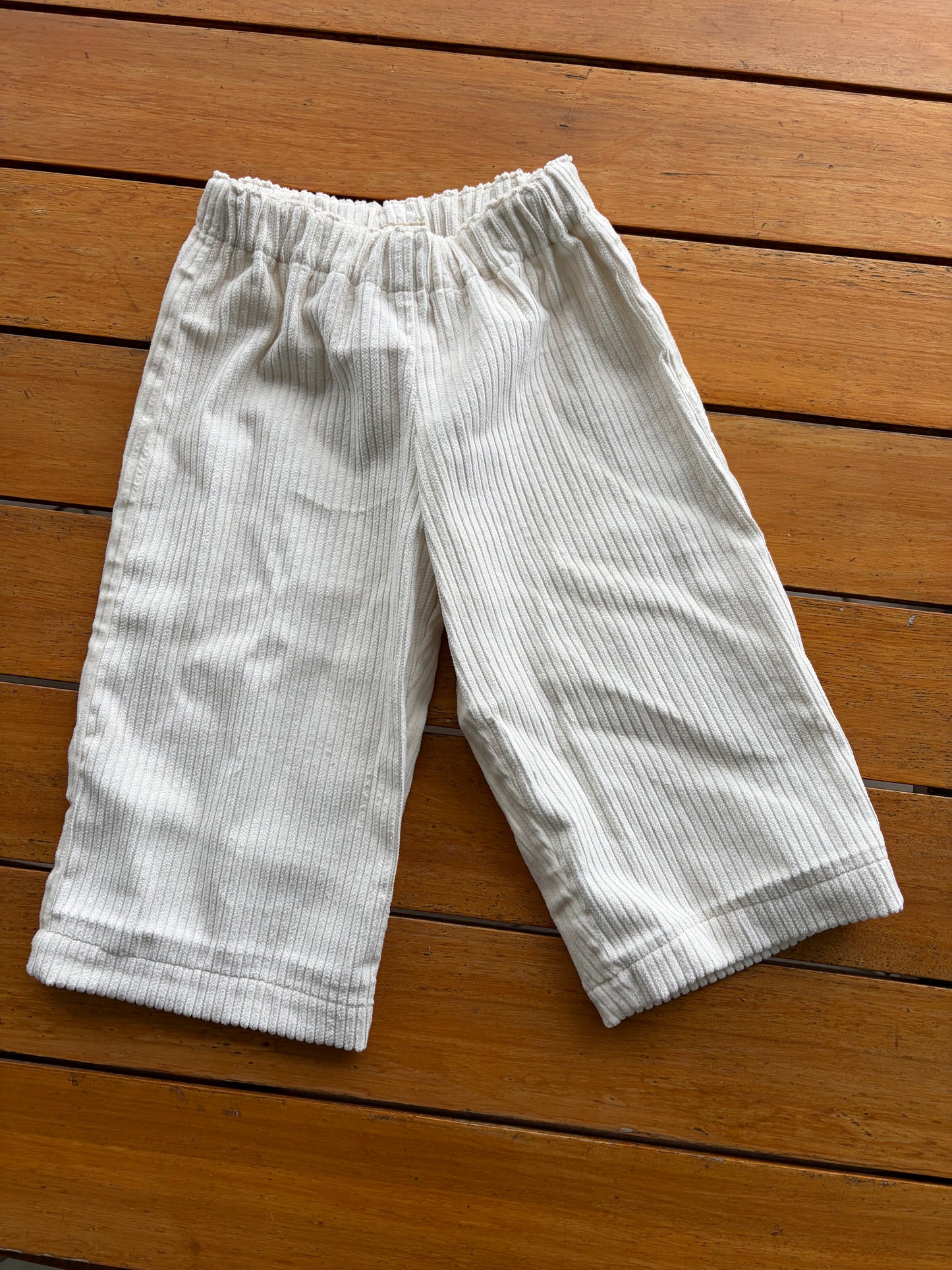 Unisex Basic Collette Pants - Wide Wale Corduroy Cotton - Cream
