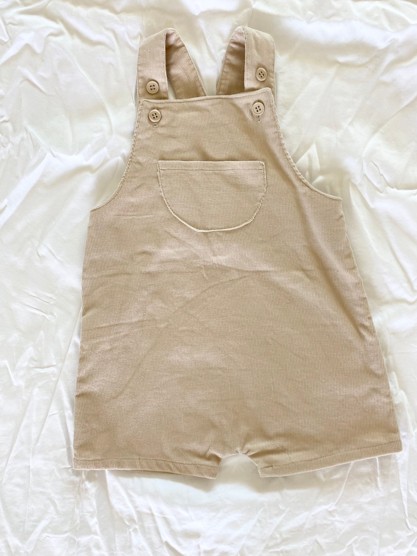Unisex Loose Fit Overall - Boys Wear - Corduroy Pin Whale Sand