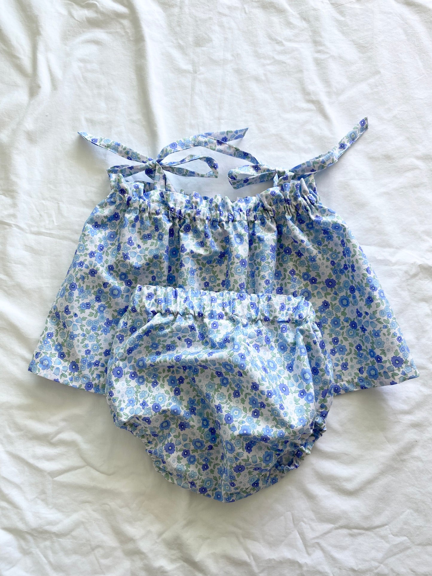 Libby Shoestring Peplum Set - Japanese Poplin Blue Liberty