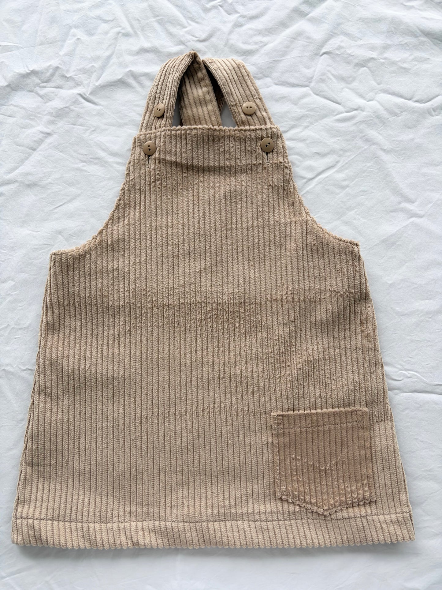 Sylvie Pinafore - Wide Wale Corduroy -Sand