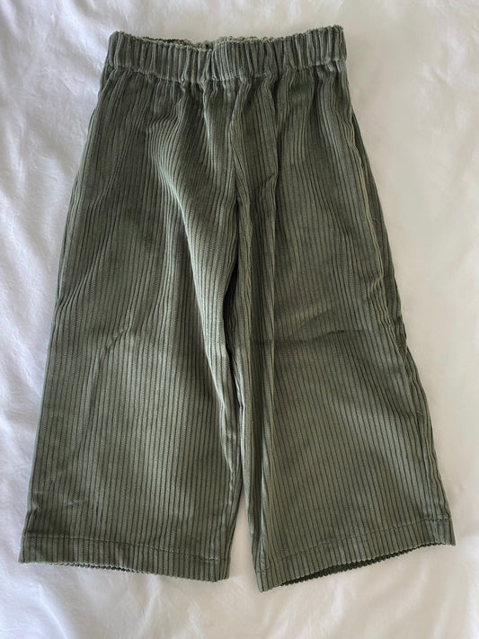 Unisex Basic Colette Pants - Wide Wale Corduroy - Basil