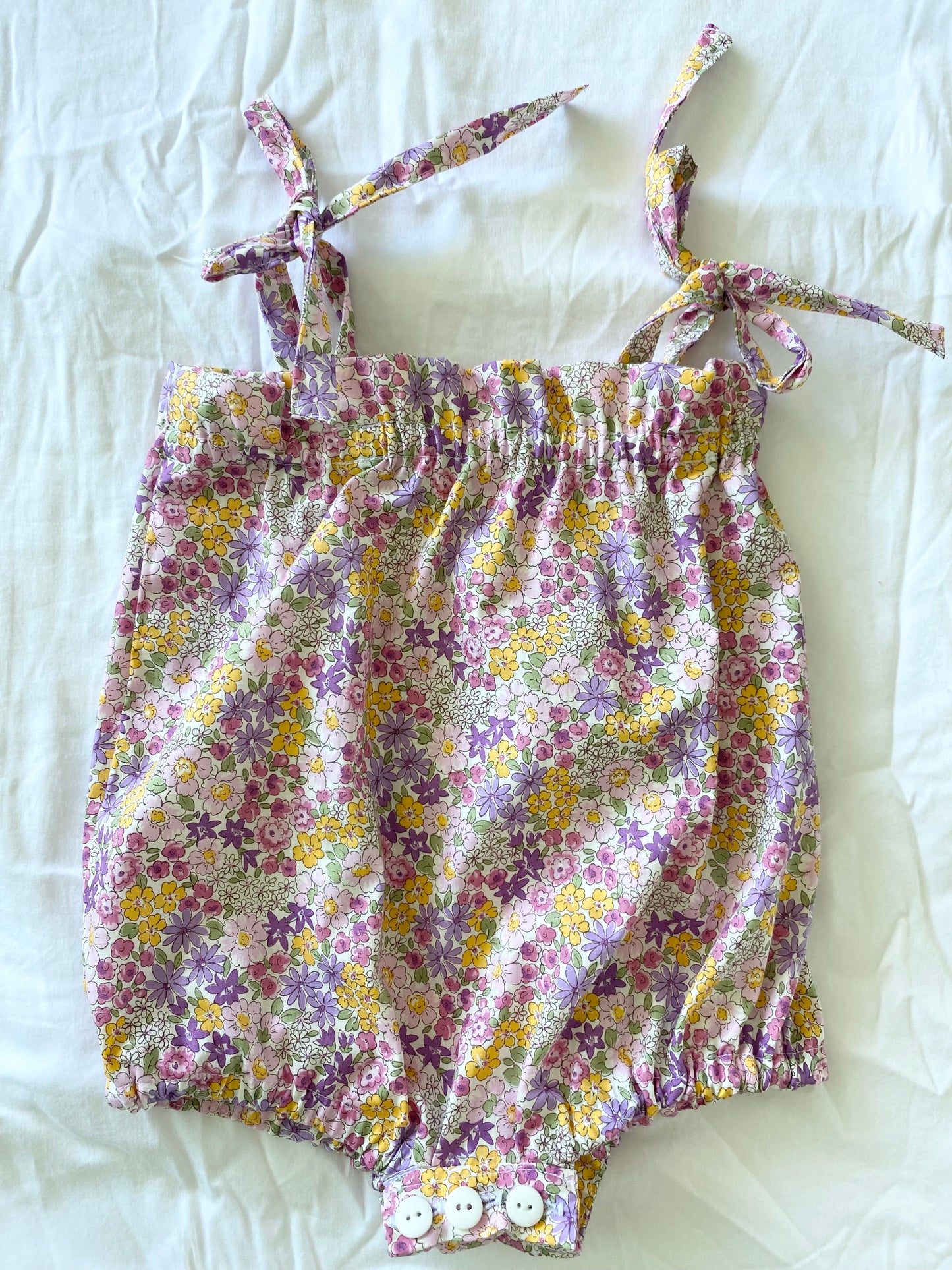 Libby Shoestring Romper - Cotton Poplin Pink Mauve