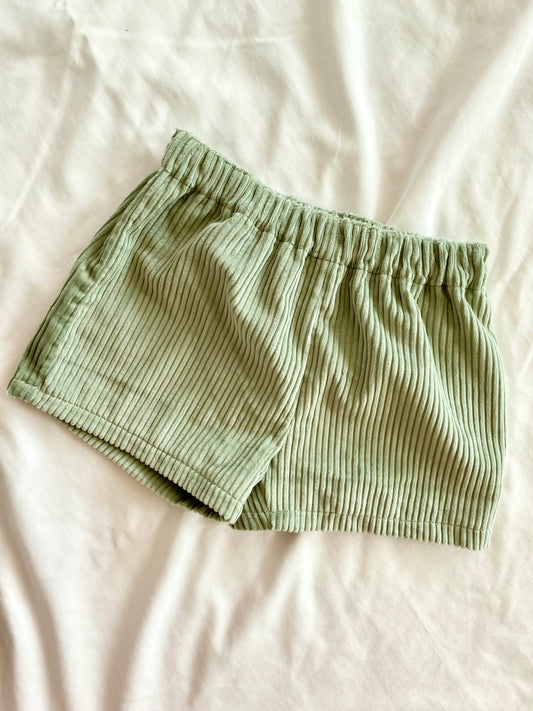 Boys Shorts - Corduroy Sage Green