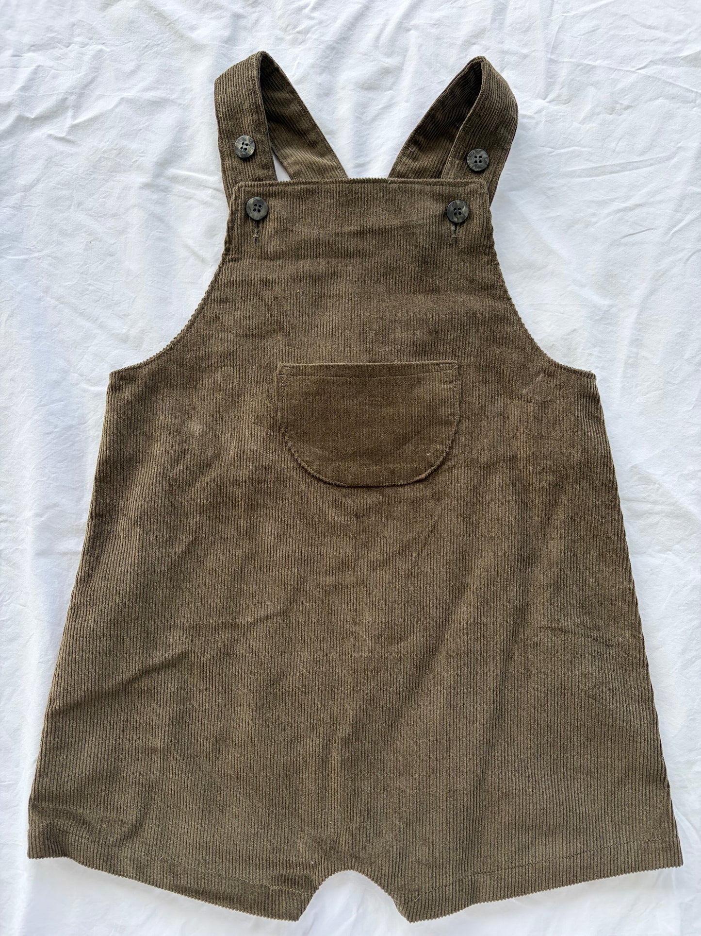 Unisex Loose Fit Overalls - Corduroy - Khaki
