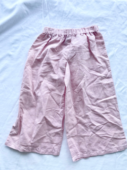 Unisex Basic Colette Pants- Cotton Linen -Baby Pink
