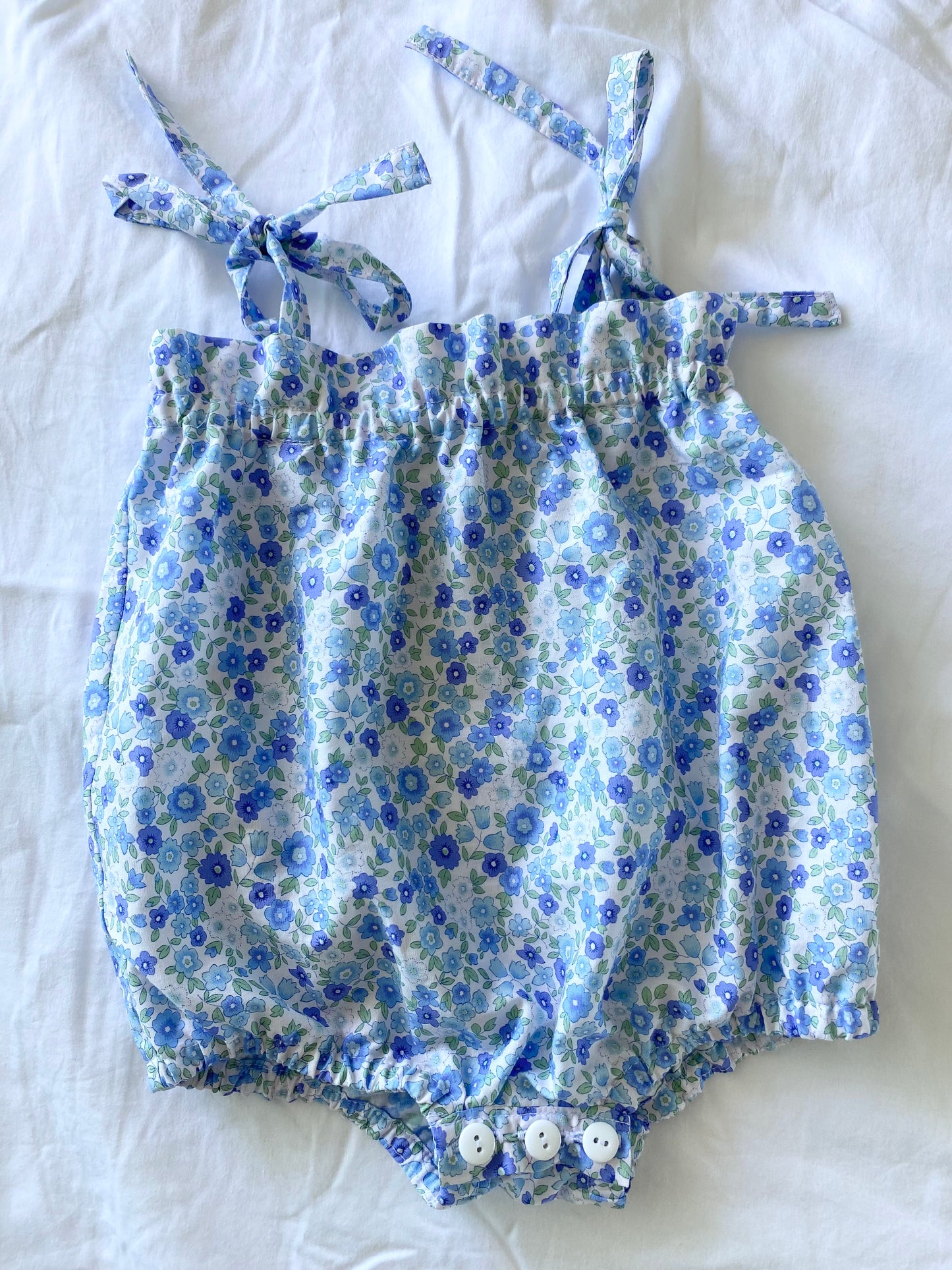 Libby Shoestring Romper - Cotton Poplin Blue