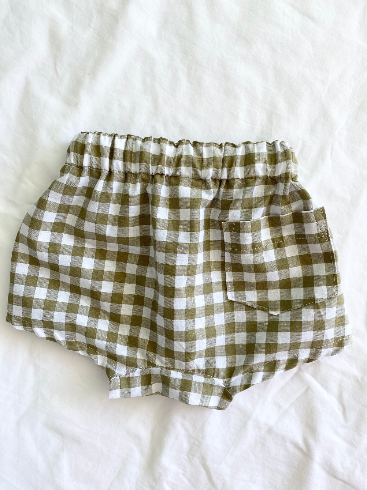 Zai Zai Baby Boy Short ~ Cotton Gingham ~ khaki